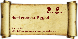 Marienescu Egyed névjegykártya